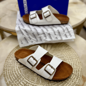 Men's Birkenstock Arizona White Sandals - First Copy Replica