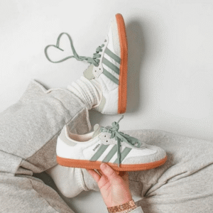 Samba Silver Green Sneakers Unisex 7a Shoes - First Copy