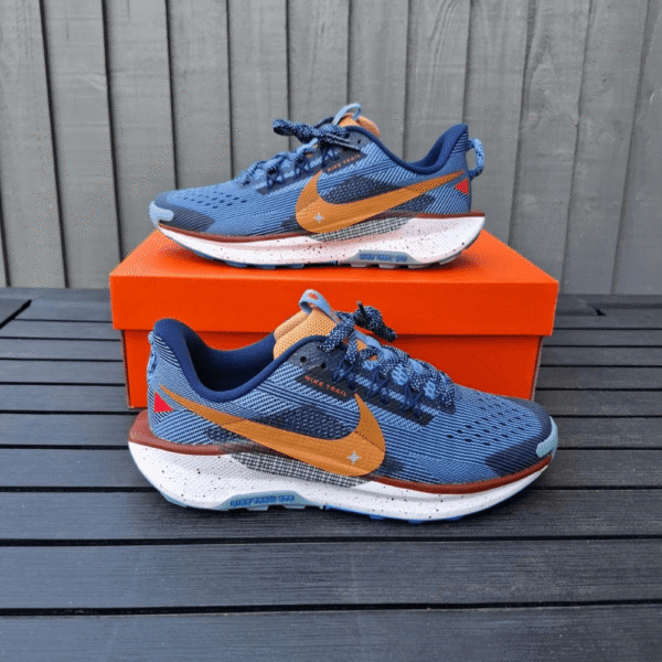 Nike Running Pegasus Trail 5 Dark Blue And Orange - First Copy Replica