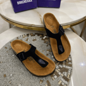 Birkenstock Unisex Black Gizeh Birko Flor Sandals First Copy