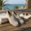 First Copy Loro Piana Loafers Men Grey And Blue