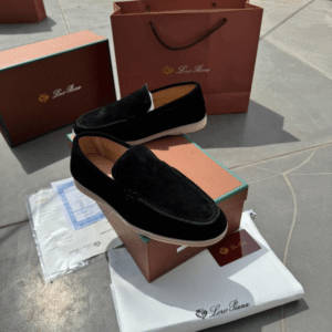 First Copy Loro Piana Loafers 18068 Black | Luxury Footwear
