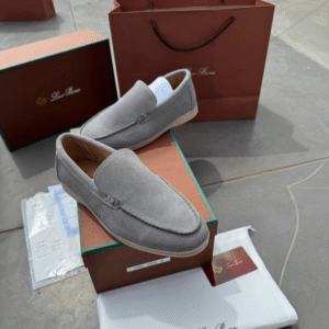 First Copy Loro Piana Loafers 18068 Grey | Shop Now