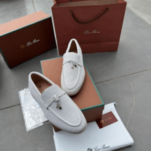 First Copy Loro Piana Loafers 19051 White | Premium Quality