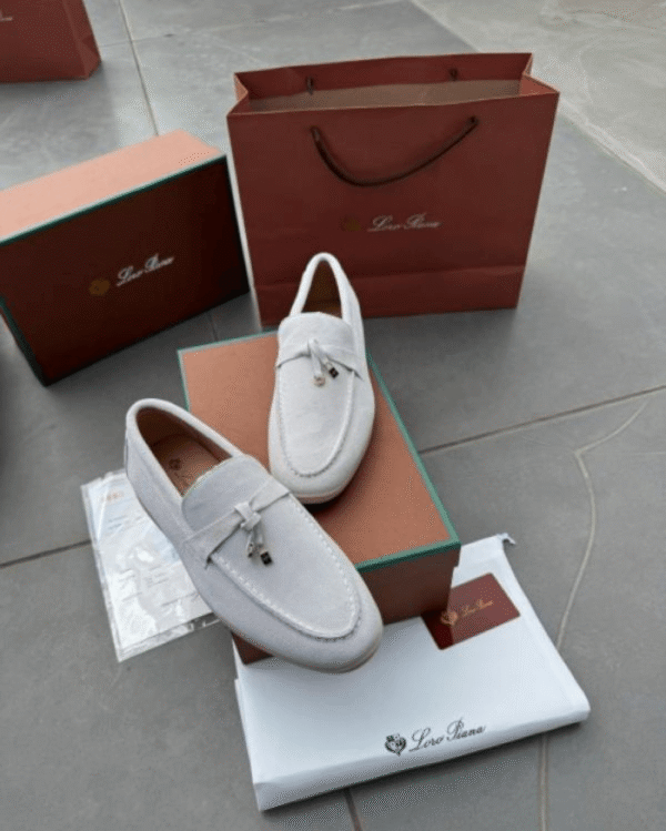 First Copy Loro Piana Loafers 19051 White | Premium Quality