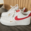 Nike Air Force 1 Low Essential Gym Red Mini Swoosh - First Copy