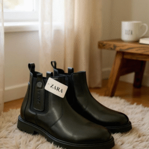 Shop Zara Wrinkle Free Chelsea Boots Black | First Copy
