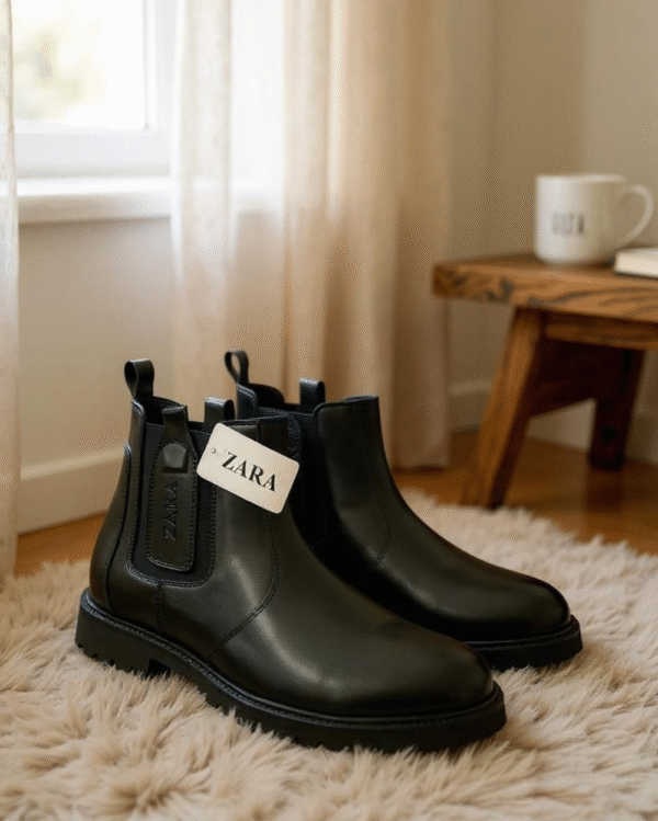 Shop Zara Wrinkle Free Chelsea Boots Black | First Copy