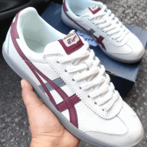 Onitsuka Tiger Tokuten White Grey Burgundy - First Copy Replica