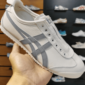Onitsuka Tiger Slip On 66 Grey Leather - First Copy Replica