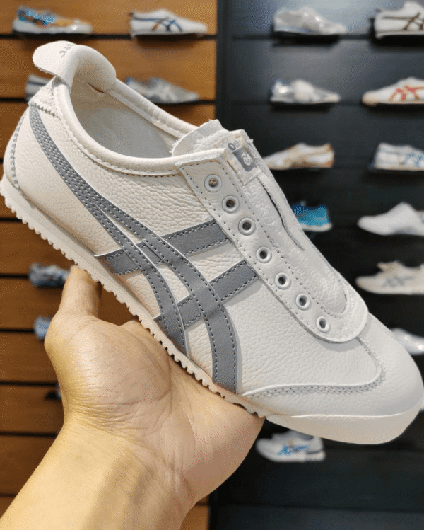 Onitsuka Tiger Slip On 66 Grey Leather - First Copy Replica